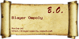 Blayer Ompoly névjegykártya